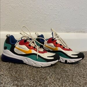 Multicolor Kids Athletic Sneakers - White, Yellow & Teal